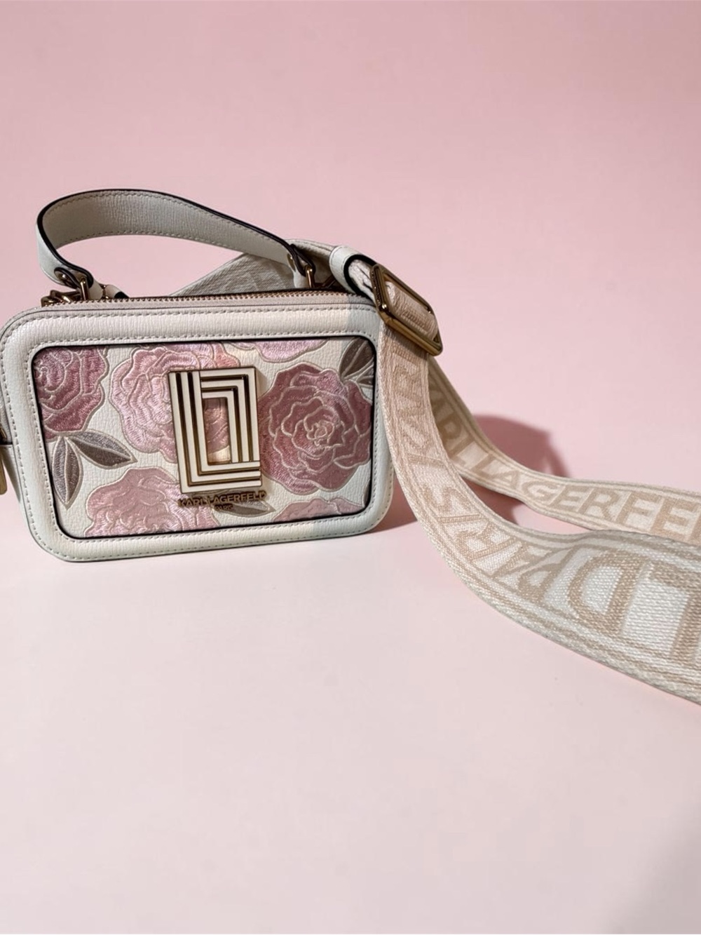 Karl Lagerfeld Paris Simone Embroidered Crossbody Bag